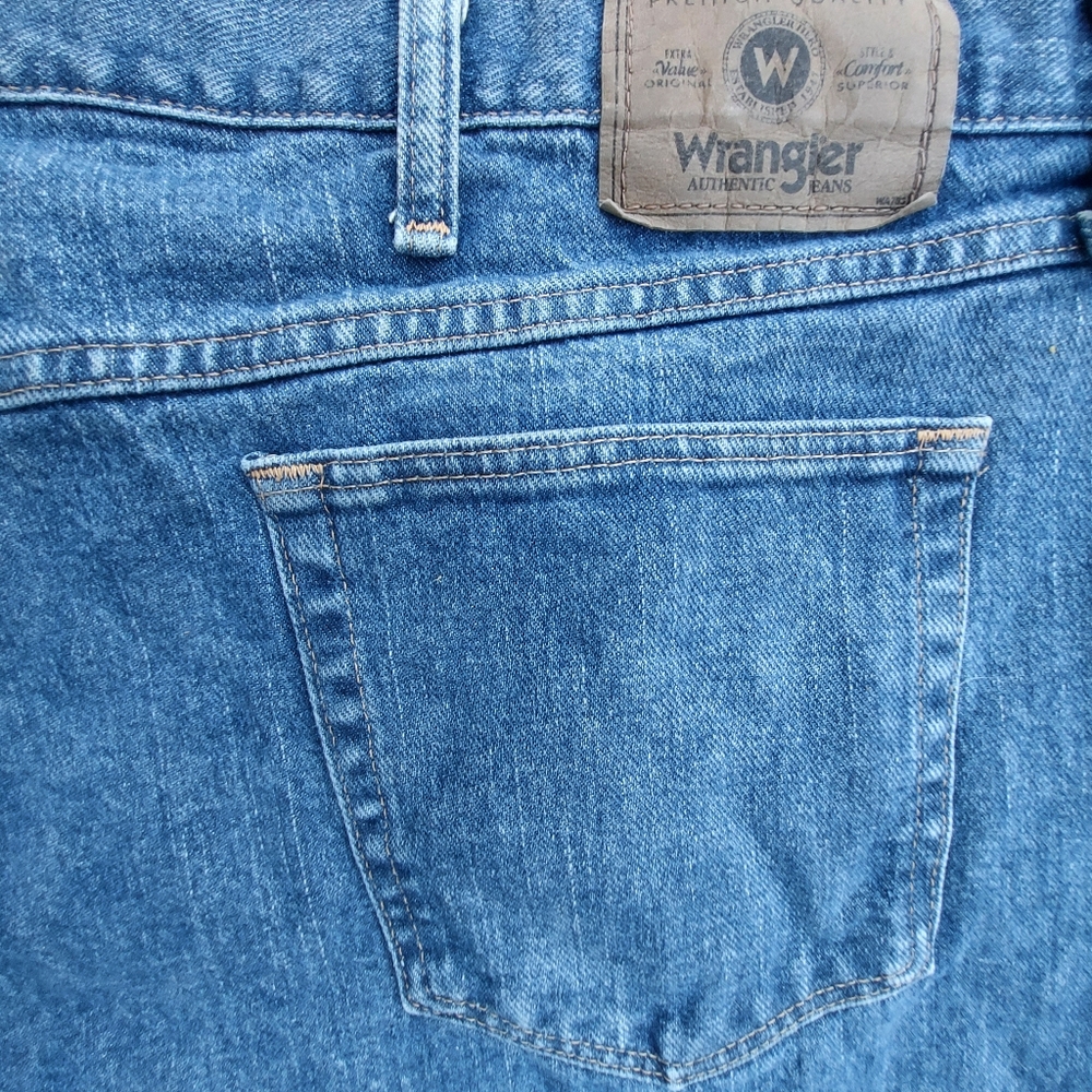 Wrangler Five Star Relaxed Fit Blue Denim Cotton Jeans - Picture 8 of 10